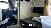 Vacation of an Excited Student on the Train. Passionately Pushed my Cock and Got Cum on my Face